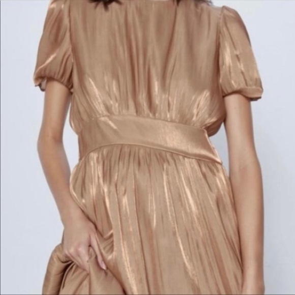 Zara Metallic Midi Dress, Size XS - Picture 10 of 14